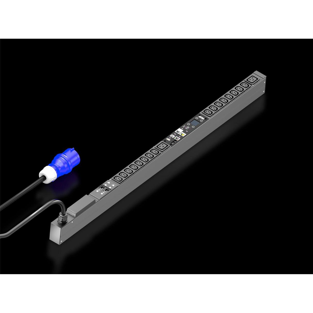 Rittal 7979212 PDU metered 32A/1P CEE 16xC13 + 2xC19 PDU Basic Stromverteilung, Server Zubehör, Schwarz