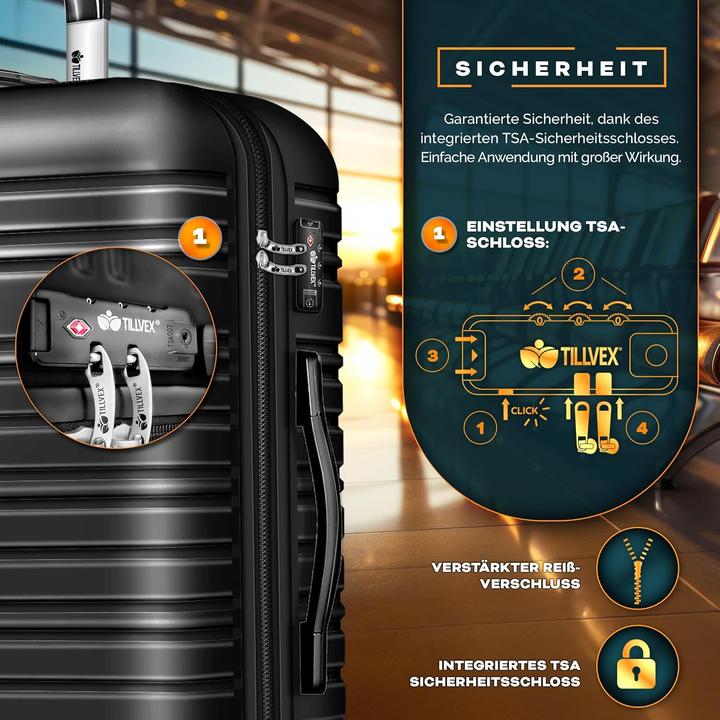 Produktbild Tillvex 3-teiliges Reisekoffer-Set mit Kofferwaage & Anhänger
