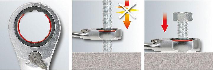 Produktbild KS Tools GEARplus® RINGSTOP-Ratschenringmaulschl.-Satz abgew., Flank Traction, 5 Teile (19 mm)