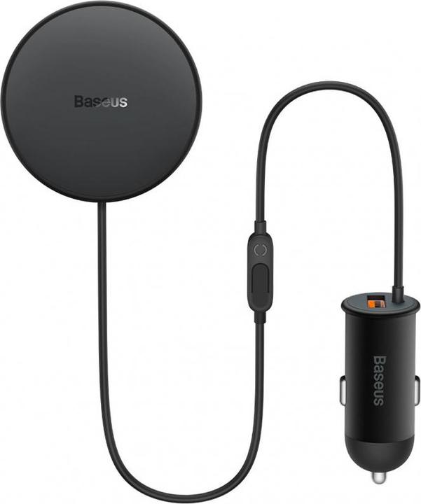 Productafbeelding Baseus Magnetische autotelefoonhouder CW01 aan ventilatierooster met autolader USB-A, 15W + 25W (zwart)