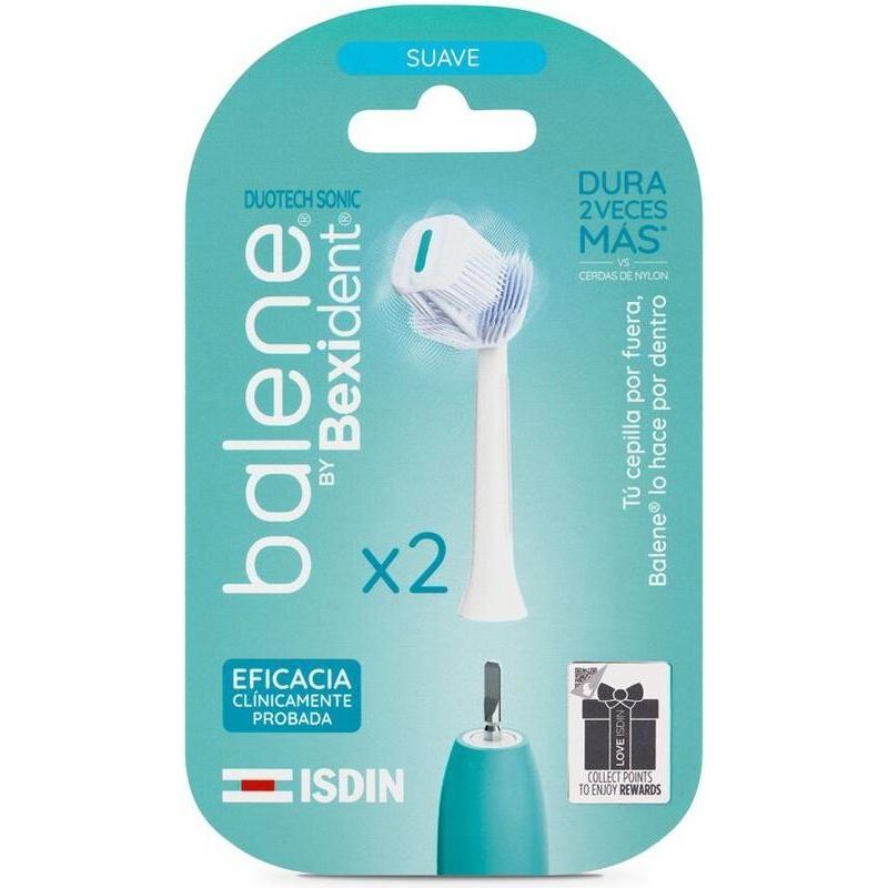 Isdin, Zahnbürstenkopf, Duotech Sonic Soft Bürstenaufsätze (2x)