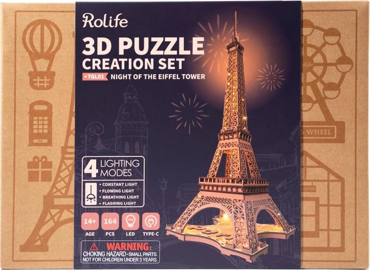 Image du produit Rolife Nuit à la Tour Eiffel - Modèle en bois