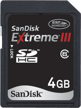 Produktbild SanDisk Extreme III SDHC 4GB (1 GB, SDHC, SD)
