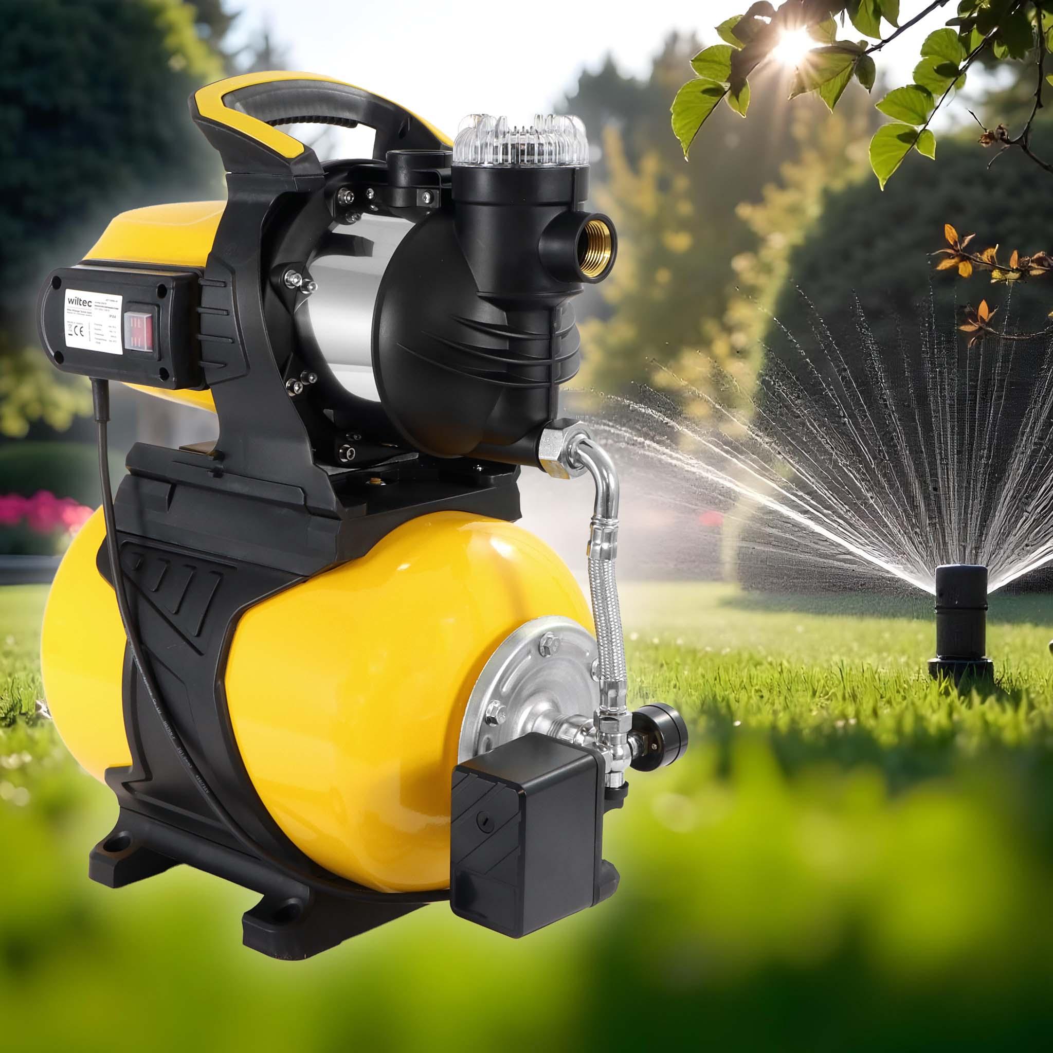 Thumbnail - Wiltec, Wasserpumpe, Hauswasserwerk 24L Hauswasserautomat 1300W Gartenpumpe Wasserpumpe Pumpe (Hauswasserpumpe)