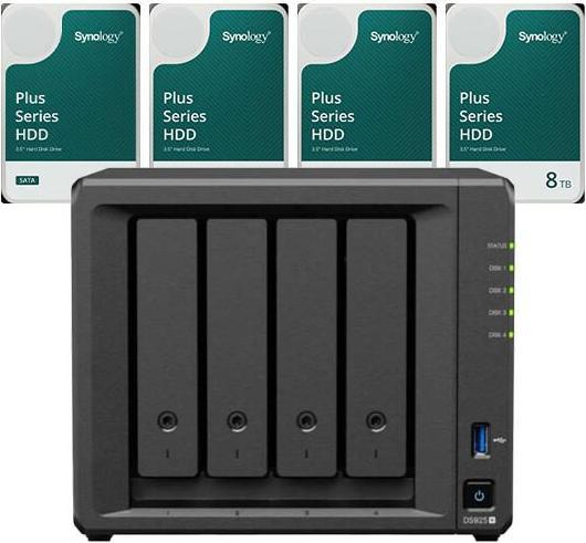 Image du produit Synology DS925+ DiskStation + 32TB 4x Plus 3.5"" SATA 6Gb/s Festplatte 8 TB (4 x 8 To)