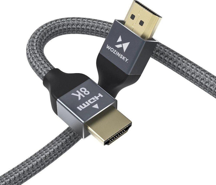 Image du produit Wozinsky HDMI 2.1 8K 60 Hz 48 Gbps / 4K 120 Hz / 2K 144 Hz 2 m argent (WHDMI-20) (2 m, HDMI)