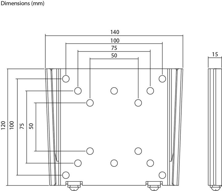 Image du produit Goobay Support TV mural Caravan FIXED S (Mur, 30 kg, 13" - 27")