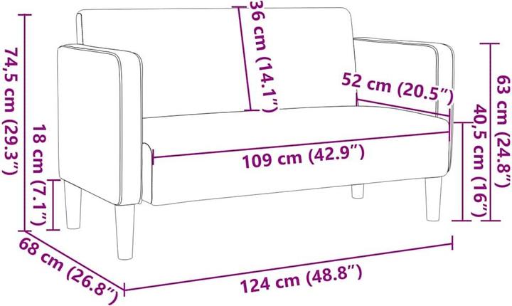 Produktbild vidaXL Zweisitzer-Sofa (2-Sitzer)