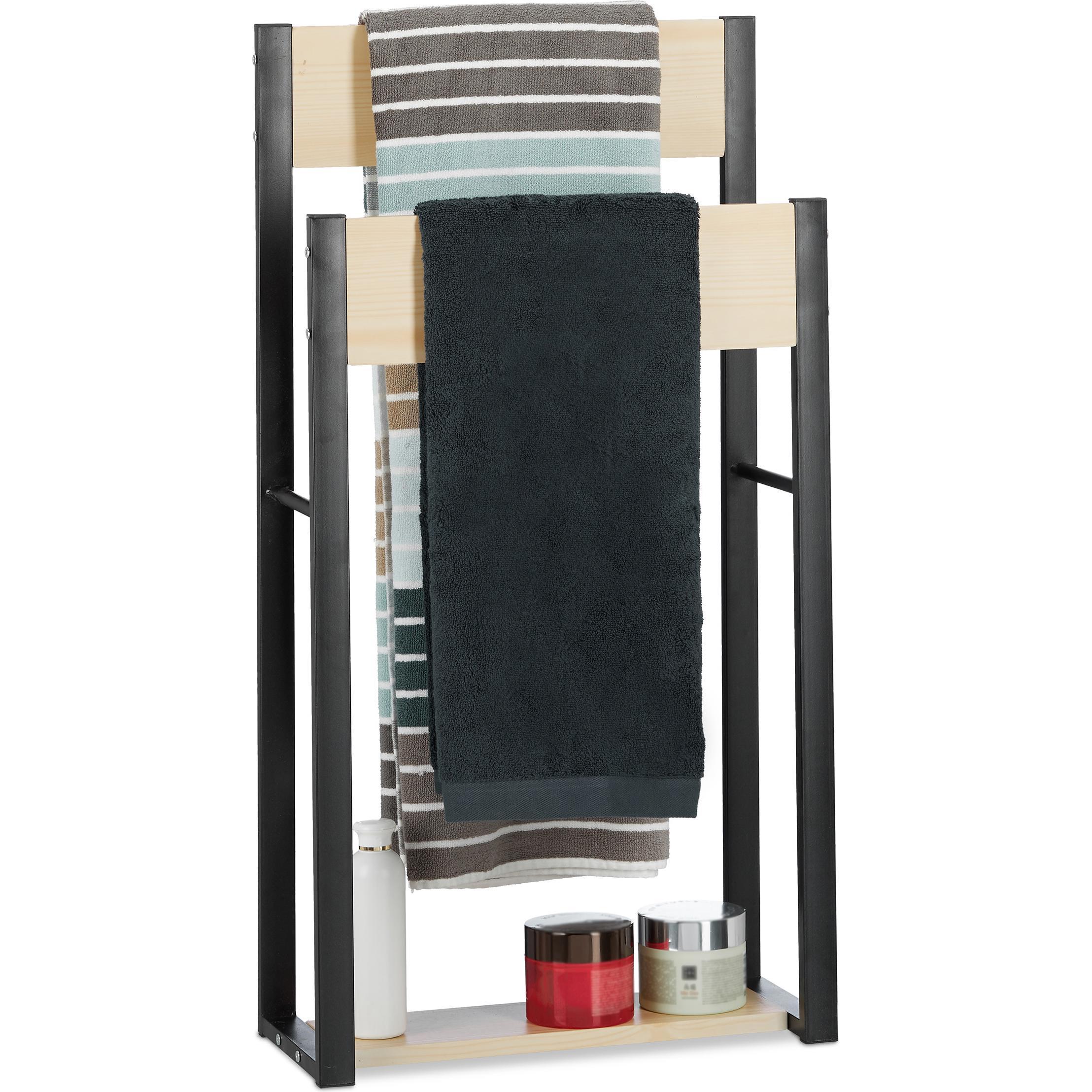 Relaxdays, Handtuchhalter + Handtuchhaken, Handtuchhalter stehend