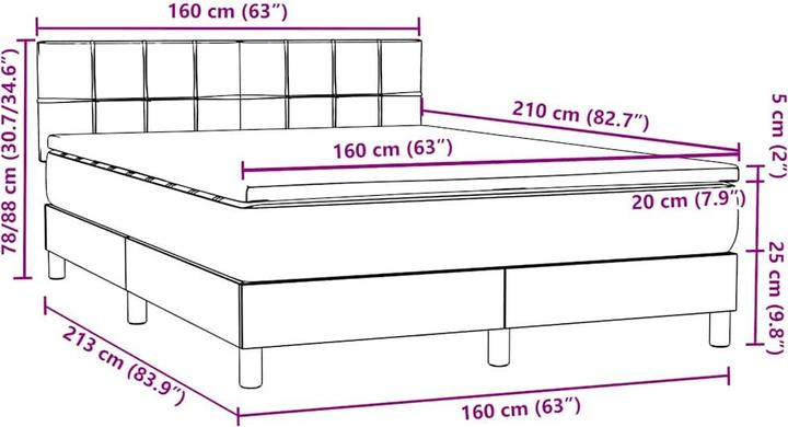 Produktbild vidaXL Boxspringbett (160 x 210 cm)