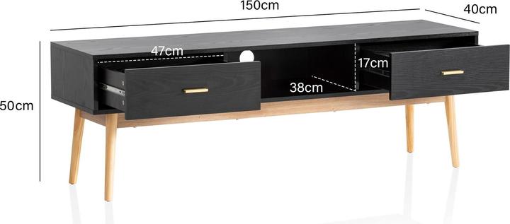 Produktbild Wohnling Schwarz (150 x 40 x 50 cm)