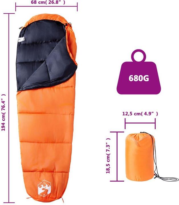 Produktbild vidaXL Mumienschlafsack (194 cm)