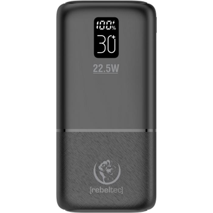 Thumbnail - Rebeltec powerbank P30 22,5W 30000mAh 30W schwarz (30000 mAh, 22.50 Wh), Powerbank, Schwarz