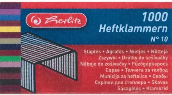 Herlitz Heftklammer No.10 verzinkt 2 x 1000 Stück (2000 x)