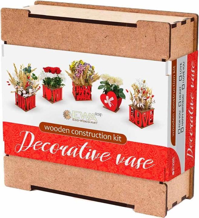 Produktbild Eco Wood Art Dekorations Vase aus Holz - I' LOVE YOU
