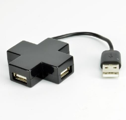 Image du produit MCL USB 2.0 4 PORT HUB - BLACK (USB-A, 4 Ports)