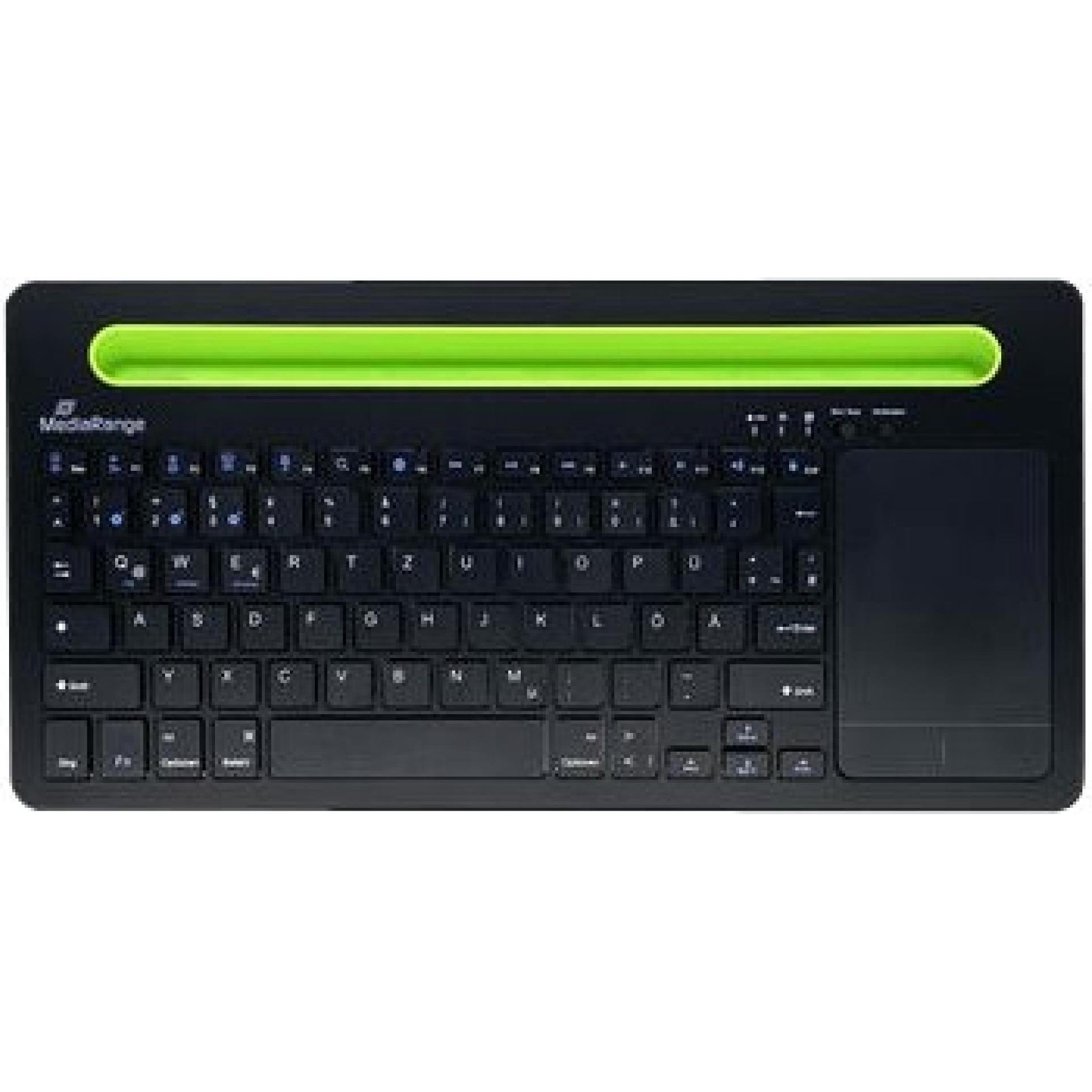MediaRange MROS131 (DE, Kabellos), Tastatur, Schwarz, Grün