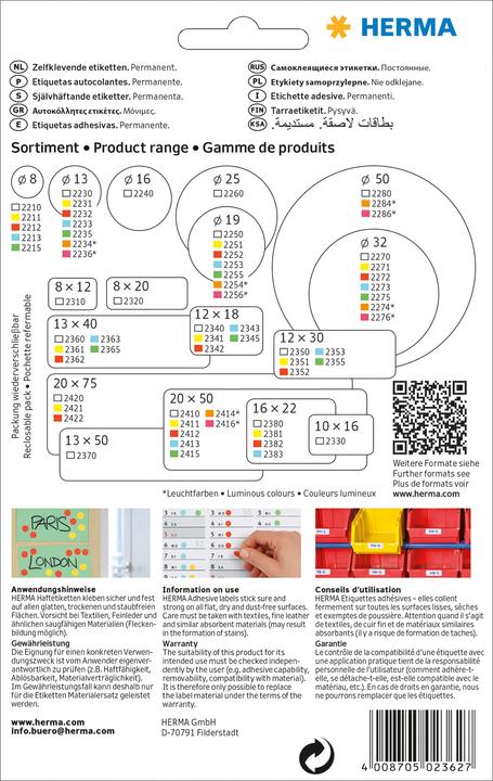Produktbild HERMA Etiketten