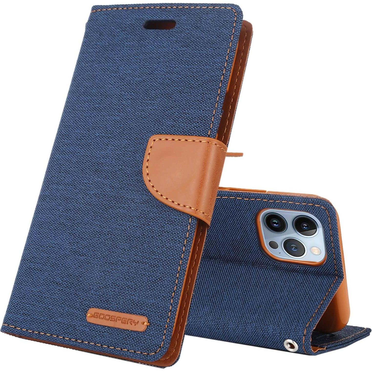 Thumbnail - Mercury iPhone 14 Pro - Canvas Stoff Etui dunkelblau (Apple iPhone 14 Pro), Smartphone Hülle, Blau