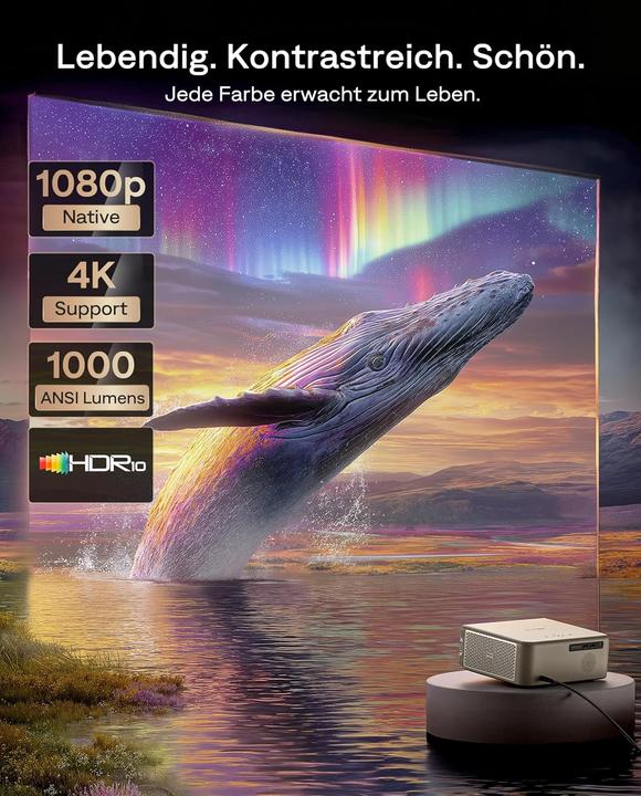 Produktbild Aurzen Smart Heimkino-Projektor mit 4K-Unterstützung (Full HD, 1000 lm)