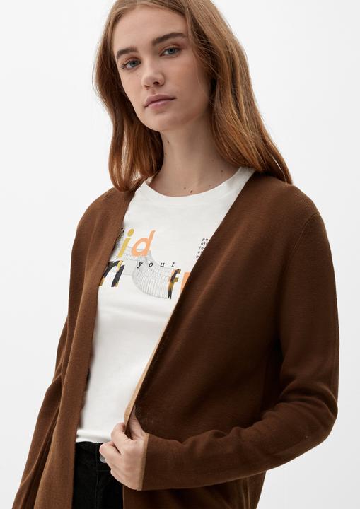 Produktbild s.Oliver Strickjacke Langer Double Face-Cardigan (36)
