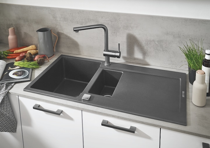 Produktbild Grohe Küchenarmatur mit Handbrause Minta supersteel matt 32321