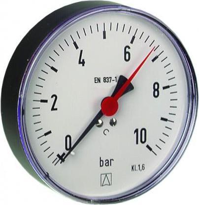 Afriso Heating pressure gauge RF 63 AX fi 63mm 0-10 bar 1/4 " ax class 2.5 63 539 (Pressverbindung)