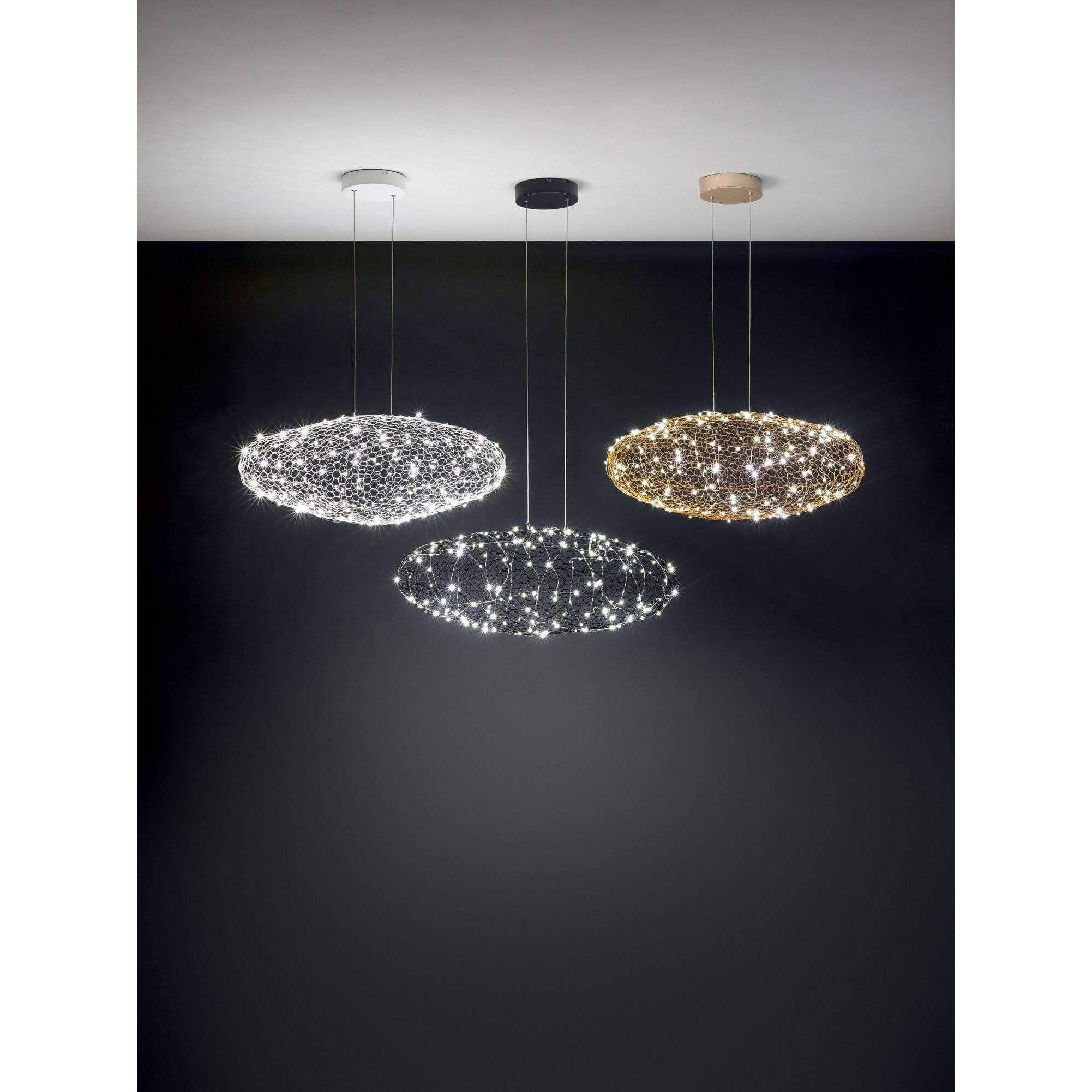 Fabas Luce, Pendelleuchte, LED Pendelleuchte Sumter 2000x350mm 18W Warmweiss Schwarz dimmbar (1780 lm)