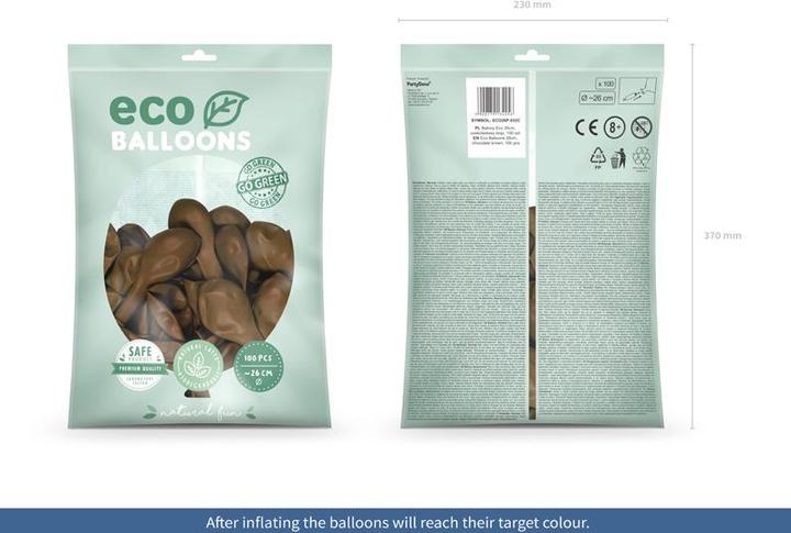 Produktbild Partydeco Eco Balloons 26cm pastel, chocolate brown (1 pkt / 100 pc.) (100 x)