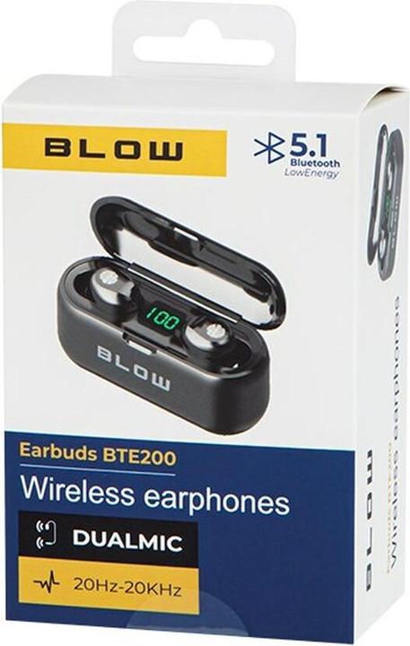 Produktbild Blow Kopfhörer Earbuds BTE200 BLACK power bank 2000mAh (Keine Geräuschunterdrückung, 5 h, Kabellos)