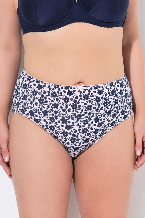 Produktbild Ulla Popken Midislips, 5er-Pack, Blumen/einfarbig (54)