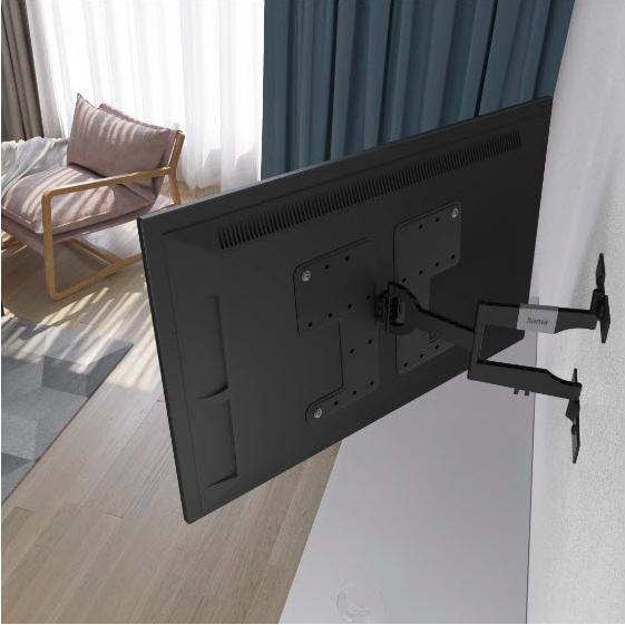Produktbild Hama TV-Wandhalterung, OLED, flach, schwenkbar, ausziehbar, 229cm (90") bis 50kg (Wand, 50 kg, 37" - 90")