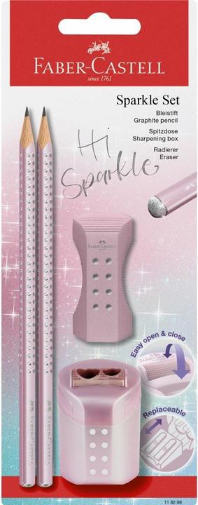 Faber-Castell Schreibset 4-tlg. Sparkle rose metallic (2 mm, B, 4 x)