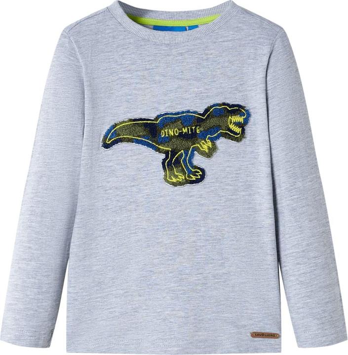 Produktbild vidaXL Kinder-Langarmshirt Grau Melange 92,Material: 95 (92)