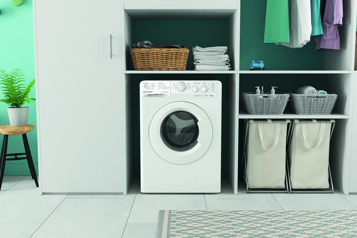 Actual product image Indesit Frontlader-Waschmaschine, 9 kg, 1200 Umdrehungen, Klasse (9 kg, Left)