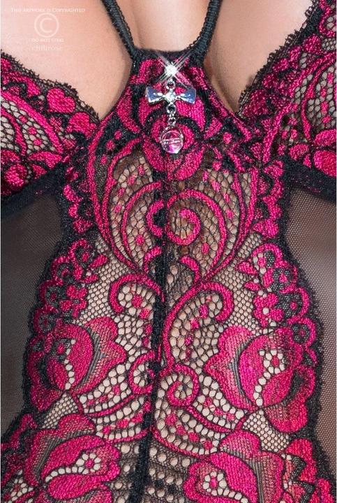 Image du produit Chili Rose Ensemble porte-jarretelles / string (S)