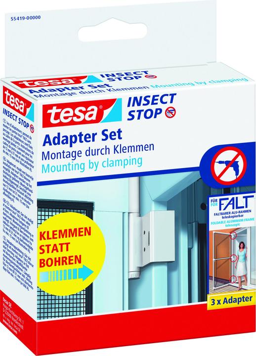 tesa FALT insect screen adapter for doors, door clamp for mounting without drilling or screwing