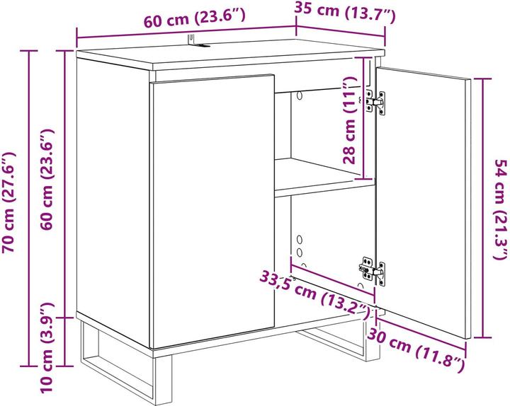 Produktbild vidaXL Modernes Sideboard (35 x 60 x 70 cm)