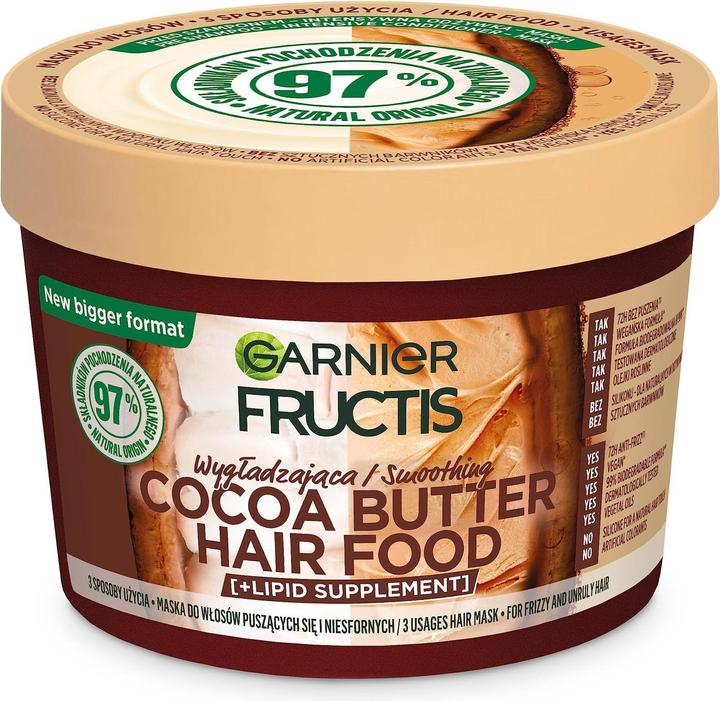 Actual product image Garnier Hair Food Smoothing Mask For Hair Cocoa 400Ml (400 ml)