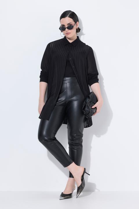 Immagine prodotto Ulla Popken Hemdbluse, transparente Streifen, Langarm (54)