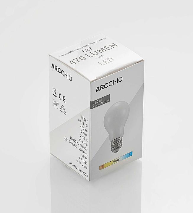 Produktbild Arcchio LED-Lampe E27 4W 2.700K dimmbar, opal (E27, 470 lm)
