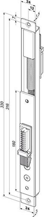 Image du produit Assa Abloy Passage de câble 10314 10 pôles acier inoxydable 330 mm