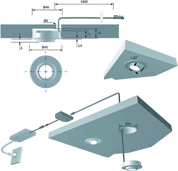 Halemeier LED recessed lights MoveSpot 12 V (100 lm)