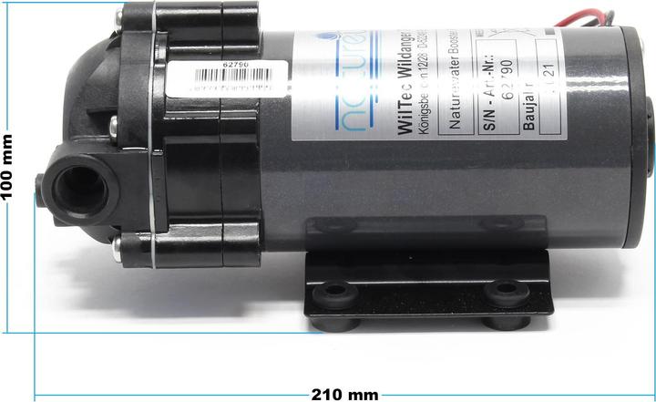Actual product image Naturewater Booster Pump with 500 GPD (1900 l/day) 100W for Reverse Osmosis Systems (Booster pump)