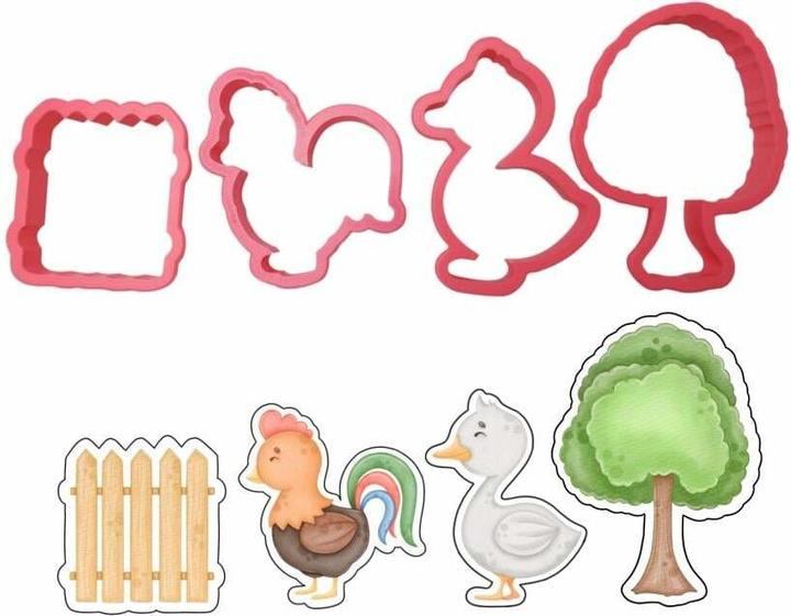 Actual product image Cut my Cookies Cookie cutter farm set with rooster and duck