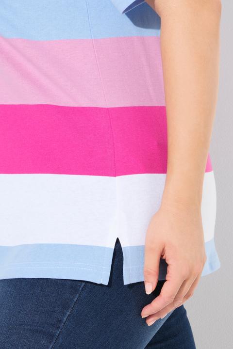 Produktbild Ulla Popken T-Shirt, Ringel, Herz-Stickerei, Rundhals, Halbarm (46, 48)