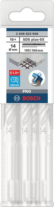 Produktbild Bosch Professional Zubehör PRO SDS plus-5X Hammerbohrer, 14 x 100 x 160 mm (14 Millimeter)