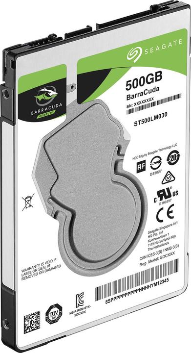Productafbeelding Seagate Harde schijf BarraCuda 2,5" SATA 0,5 TB (0.50 TB, 2.5", SMR)