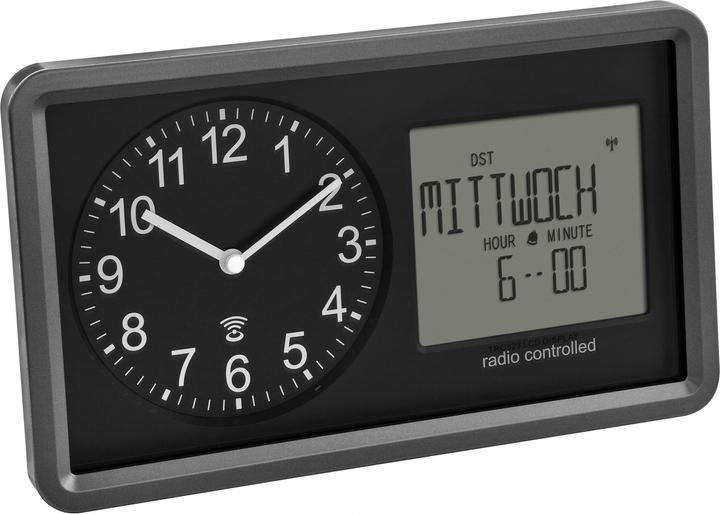 Image du produit TFA 60.3552.01 Horloge radiocommandée analogique avec calendrier Réveil Horloge senior Jour de la