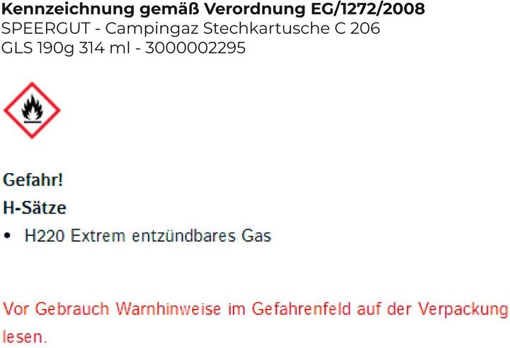Actual product image Campingaz Gas cartridge C 206
